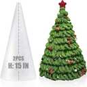2 Pack Craft Foam Tree Cones, 15x5in Styrofoam Cones for Craft, White Large Polystyrene Foam Cones for Craft Use for DIY Art Projects, Christmas Tree Holiday Decor and Holiday Gnomes (15 * 5in-2pc)
