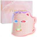 SDKWDH Red Light Mask for Face, 7-1 Colors Facial Care Mask, 850nm Infrared & Red Light Masks, Ergonomic Design for Home & Travel, Pink