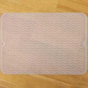MicoYang Silicone Dish Drying Mat for Multiple Usage,Easy clean,Eco-friendly,Heat-resistant Silicone Mat for Kitchen Counter or Sink,Refrigerator or drawer liner Translucent L 16 inches x 12 inches