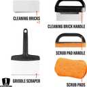 BLACKSTONE 5060 Professional 8-Piece Griddle Cleaning Kit, Stainless Steel, Black