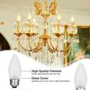 40 Watt Incandescent Light Bulbs, Medium E26 Candelabra Base Equivalent Incandescent Torpedo Tip Chandelier with Crystal，Frosted Flame Tip Chandelier Light Bulb.