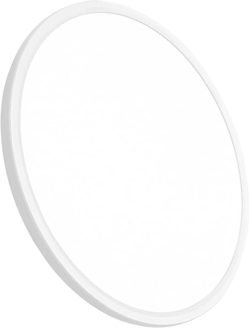 20-inch Large LED Flush Mount Ceiling Light, 40W, 4350LM, 3000K/ 4000K/ 6000K CCT Selectable, 0.98-inch Super Slim LED Ceiling Light, Low Profile Round Flat Panel Light for Bedroom, Kitchen, Hallway (White) (20"-1PK, White)