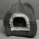 Cat Bed Cave-Cat Beds for Indoor Cats,Kittens and Small Pets,Soft and Warm Cats House Tent Bed,Foldable and Washable with Removable Cushioned and Anti Slip Bottom,Grey 15inches