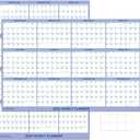 4 x 24" x 36" 2026 Wall Calendar, Folded Wet & Dry Erase Wall Calendar 12 Month, Yearly Laminated Wall Calendars, Reversible Annual Planner, Horizontal/Vertical, with Julian Dates