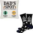 Birthday Gifts for Dad Father in Law Husband, Funny Pillow Cover and Socks for Dad, Best Dad Ever Gifts from Son Daughter Wife, Christmas Thanksgiving Retirement Gag Gift for Dad