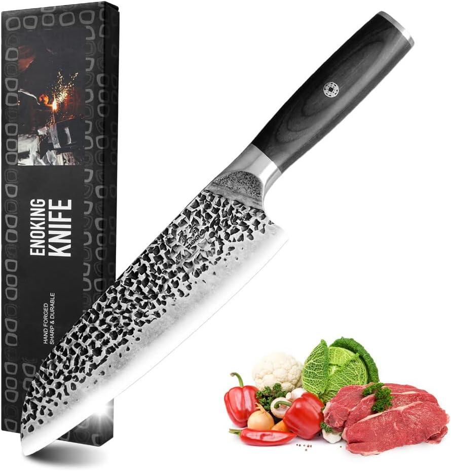 2 x ENOKING 7" Professional Chef Knife  High Carbon Stainless Steel, Ultra-Sharp Japanese Kitchen Knife for Precision Cutting, Ergonomic Handle for Balance and Control, Perfect for Home & Restaurant Use
