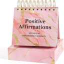 Daily Flip Calendar with Inspirational Quotes - Motivational Perpetual Calendar Desk Office Home Decor for Women, Gifts Desk Accessories for Girls Positive Affirmations (Flowing gold)