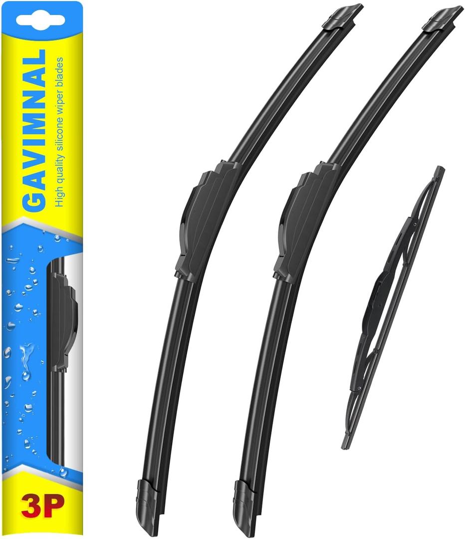 Gavimnal® 24"+18"+12" Silicone Wiper Blades Replacement For Chevrolet Equinox 2018-2021,All-Season Front Rear Windshield Wiper Blades(Set of 3)