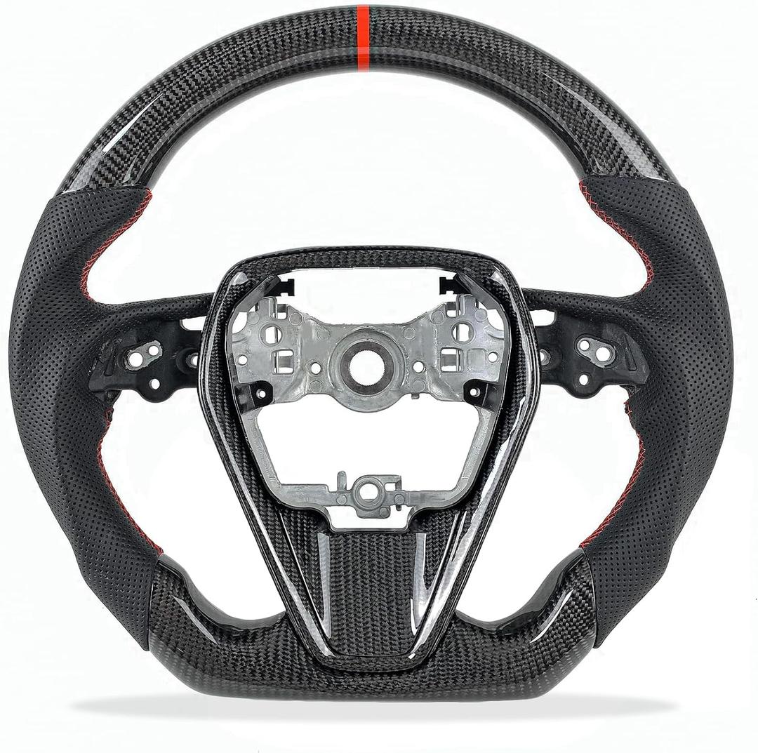 Automotive Carbon Fiber Steering Wheel For Toyota Camry SE XSE XLE 2018 2019 2020 2021 2022 2023 Carbon Fiber Leather Steering Wheel