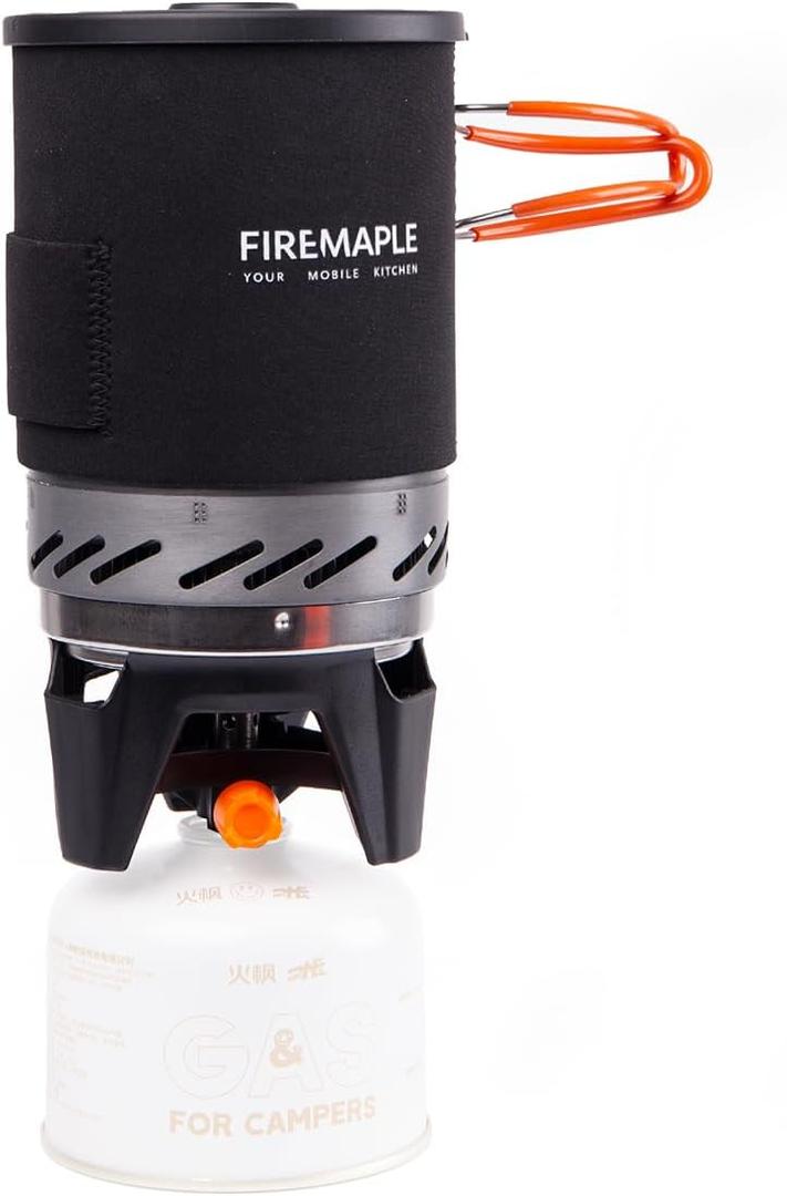 Fire-Maple "Fixed Star 1" Backpacking and Camping Stove System | Outdoor Propane Cooking Gear | Portable Pot/Jet Burner Set | Ideal for Hiking, Trekking, Fishing, Hunting Trips and Emergency Use (Black)