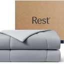 REST® Evercool® Cooling Comforter, Full/Queen, Blanket for Hot Sleepers, All Season Bedding to Keep Cool for Night Sweats, Breathable Lightweight Blanket, 90"x90" Inches, Cool Gray
