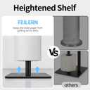 FEILERN Toilet Paper Holder Stand for Bathroom Floor Standing Toilet Roll Dispenser Storages 4 Reserve Rolls, with Top Storage Shelf for Cell Phones, Wipe, Wallet and More(Black)