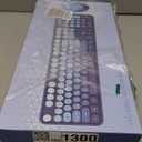 Wireless Keyboard and Mouse Combo, Retro Typewriter Keyboard with Round Keycaps, Full-Size Ergonomic, Blue, Ideal for Windows PC, Home, Office, and College, Wireless Keyboard Mouse Combo