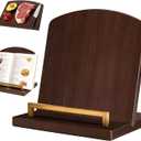 Beautiful Cookbook Stand with Removable Cutting Board,2 in 1 Bamboo Recipe Book Holder,Charcuterie Board & Kitchen Serving Tray,Durable Cook Book Holder Stand Easily Keeps Cook or Recipe Books Open