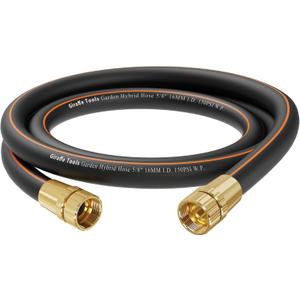 Giraffe Tools Leader Hose 6ft x 5/8", Short Water Hose Heavy Duty for Hose Reel, Lightweight, Flexible with Double Female Fittings (Black)