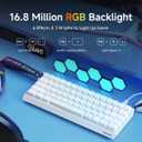 SEUNKWANG F61 60% Gaming Keyboard Wired, RGB Backlit Membrane Keyboard with PBT Keycaps, Compact Design, Lanyard Wired Keyboard for Mac/Win (White, Wired)