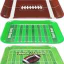 3 PCS Football Serving Trays 12.8 x 10 Inch Melamine Serving Platter Reusable Football Party Trays for Snacks Cookies Dessert Food Serving Dish Plates