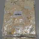 2 x Horaldaily Beige Gold Bow Gauze Tablecloth 60x120 Inch Rectangular, Golden Glitter Metallic Foil Thin Mesh Table Cover, Sheer Tulle Cheesecloth for Wedding Baby Shower Party