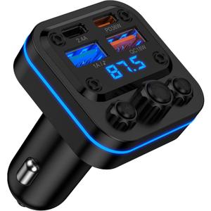 Bluetooth Fm Transmitter for Car, Fast Charging, Blue Tooth 5.4 Car Charger