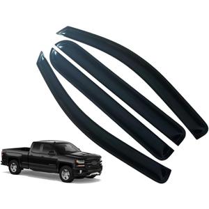 Window Visors Rain Guards for Chevy Silverado 1500/GMC Sierra 1500 Crew Cab 2014 2015 2016 2017 2018 Accessories, Wind Deflectors Vent Shades for Silverado/Sierra