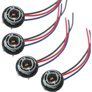 ZIMISI 4PCS 1157 Bulb Socket, Plastic Waterproof Turn Signal/Brake/Tail Light Socket Harness, LED Bulb Socket Plug, Base Plug Connector Car Accessories for Most Cars, Trucks, SUVs (4PCS)
