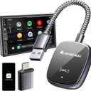 Android Auto Wireless Adapter, [NFC Tech, Ultra-Durable Wire, Latency-Free] 2025 Upgraded USB-A/USB-C Aluminum Wireless Android Auto Car Adapter, Compatible with Cars from 2015