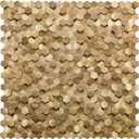 KASARO Peel and Stick Backsplash for Kitchen, 8 Pieces 3D Gold Hexagon Metal Mosaic Self Adhesive Wall Tiles Decorative for Living Room, Bathroom, Fireplace, 12x12
