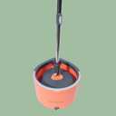 Spin Mop & Tear Drop Bucket Set with 3 Pads - Dual Compartment Design for Clean & Dirty Water, 360 Swivel Mop Head, Built-in Scrubbing Brush, Stainless Steel Handle