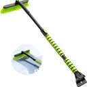 44" Snow Brush and Ice Scraper for Car Windshield, Extendable Snow Brush 360 Rotating Snow Removal Tool with Comfortable Foam Grip for Truck Vehicle Automobile Car (Green)