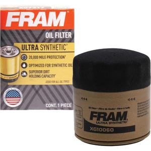 FRAM Ultra Synthetic XG10060 20K Mile Change Automotive Replacement Engine Oil Filter for Synthetic Oil Changes, Premium Vehicle Engine Protection Oil Filter for Select Vehicle Model Years