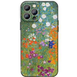 for iPhone 12 Pro Max Case, Gustav Klimt Painting Phone Case for Women, Cute Colorful Flower Garden Plants Phone Cover
