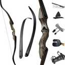 Deerseeker Outdoor 60" Takedown Recurve Bow Set Traditional Wooden Bow with Laminated Limbs Right & Left Hand for Adults & Youth Archery Hunting Target Practice 20-60lbs (Coyote)