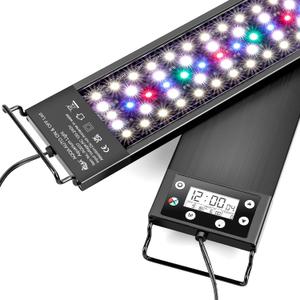 AQQA Aquarium Light,Multi-Function Fish Tank Led Light 24/7 DIY Auto On Off + Night Mode + Day Mode + Full Spectrum + 7 Colors,Adjustable Brightness Waterproof with Timer for Freshwater 36W (36W (36"-48"))