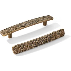 6 Pack 4 inch Antique Brass zinc Alloy Hardware Vintage-Antique-Bronze Cabinet Drawer Handle is Suitable for Sideboard, Jewelry Box, Kitchen and Bathroom Furniture Cabinet Pulls