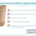 Prosthetic Stump Shrinkers Above Knee, 25cm, Compression, Amputee Socks, 20-30, Daily use, Taiwan Excellence 2XL (Beige)