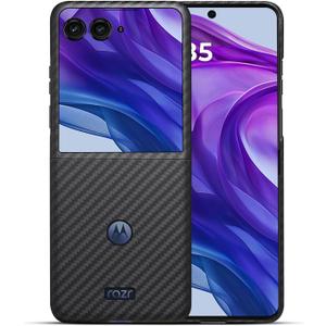 Ultra Slim Case for Motorola razr+ | 2024, Made of Real Aramid Fiber, Soft Touch, Tough Durable Carbon Bumper (for Moto Razr+ | 2024) Black Ultra Slim Case for Motorola razr+ | 2024, Made of Real Aramid Fiber, Soft Touch, Tough Durable Carbon Bumper (for Moto Razr+ | 2024) Black