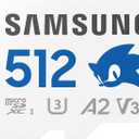 Samsung PRO Plus Sonic The Hedgehog + Adapter, 512GB microSDXC, Up-to 180MB/s, Full HD & 4K UHD, UHS-I, C10, U3, V30, A2, for Nintendo-Switch, Steam Deck, GoPRO, DJI Drone, Tablets (MB-MD512SA/LC1)