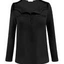 Deyeek Chemo Port Shirts for Women 2 Side Snaps Long Sleeve Shoulder Post Surgery Clothing Dialysis Breast Cancer Shirts Sz s