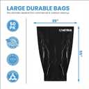 ToughBag 55 Gallon Trash Bags, 55-60 Gallon Trash Bags Heavy Duty (50 COUNT) - Large Black Trash Can Liners, 50-60 Gal for Contractors, Commercial, and Lawn - Made in USA