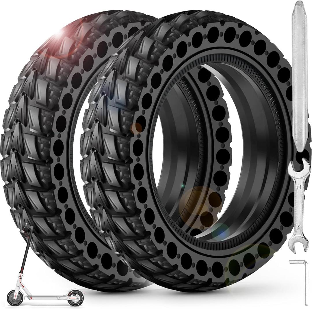 BANGTING 2PCS Upgrade 50/75-6.1 Electric Scooter Solid Tires, 8.5x2.0 Tires Tubeless for Gotrax GXL V2/XR/APEX, 8 1/2 x2 Tire Replacement for Hiboy S2, Xiaomi 3 Lite/3/Pro 2/1s/M365 (Black)