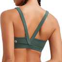 RUNNING GIRL Sports Bras for Women, Medium Support Molded Cup Sports Bras with Sewn in Pads Strappy Workout Yoga Bra
(3004 Sage Green L)