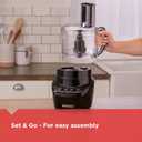 BLACK+DECKER 3-in-1 Easy Assembly 8-Cup Food Processor, Stainless Steel S-Blade, Easy-Clean, Touchpad Controls Black
