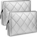 2 Pcs Indoor Air Conditioner Cover for Window, Ac Unit Covers for Inside with Drawstring Double Insulation Silver(28 x 20 x 3.5 Inch)