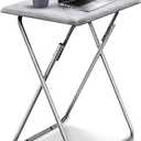 Tv Trays, Folding Tray Table, Dinner Tray Table with No Assembly Required&Sturdy, Foldable Snack Eating Trays Table for Living Room, 15 x 18.9 x 26 in(White Marble,1PC)