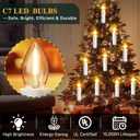 Hohean 20 Pcs C7 LED Bulbs Clip on Candles for Christmas Trees, Pcs Large Flameless Candle Lights, Warm White C7 LED Taper Candle String Lights for Holiday Wedding Party Decoration