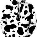 Unisex Novelty Hooded Sweatshirt 3D Cow Print Funny Hoodie Pullover, S