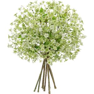 9 Pack Green Babys Breath Artificial Flowers 9 Bundles Gypsophila Fake Silk Stems for DIY Floral Arrangements, Wedding Bouquets, Rustic Farmhouse Home Table Decor
