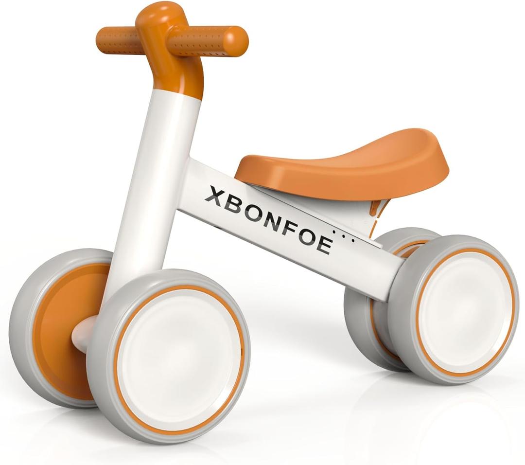 Baby Balance Bike for 1 Year Old Boys Girls, 10-24 Month Toddler Balance Bike, Baby Bike with No Pedal 4 Silence Wheels, First Ride on Toys with Adjustable Soft Seat, First Birthday Gifts (Brown)
