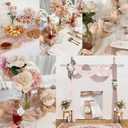 2 x 13ft Light Beige Cheesecloth Table Runner Boho Gauze Runner for Baby Shower 35x157 Inches Cheese Cloth Table Runner for Wedding Bridal Party Home Decorations