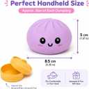 2PCS Dumpling Squishies Fidget Sensory Toys with Food Steamer,Colorful Stretch Squeeze Dough Ball Stress Balls,Hand Desk Toy for Stress Relief Gifts